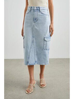 RAILS Highland Cargo Riviera Denim Midi Skirt Size 25 NEW NWT